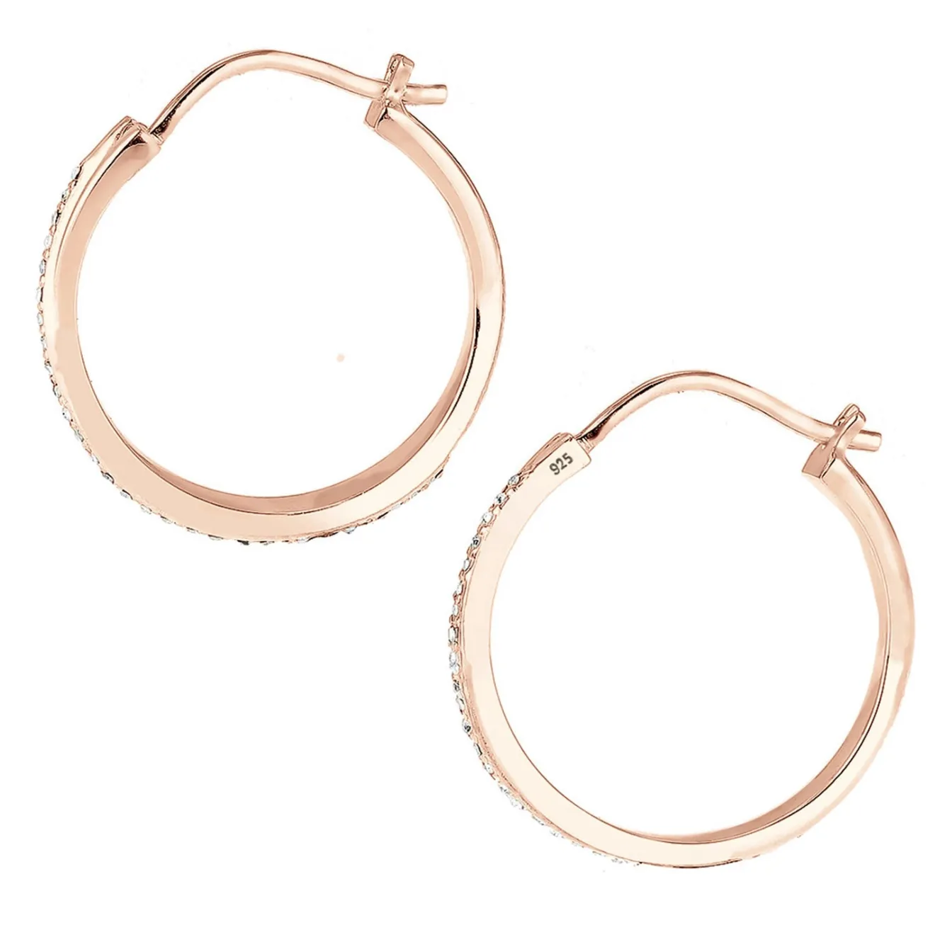 Elli "Creole | Kristall ( Weiß )< Roségold|Ohrringe