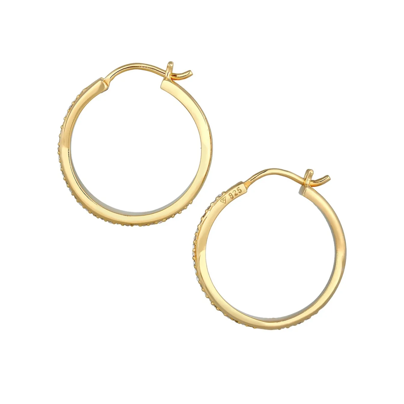 Elli "Creole | Kristall ( Weiß )< Roségold|Ohrringe