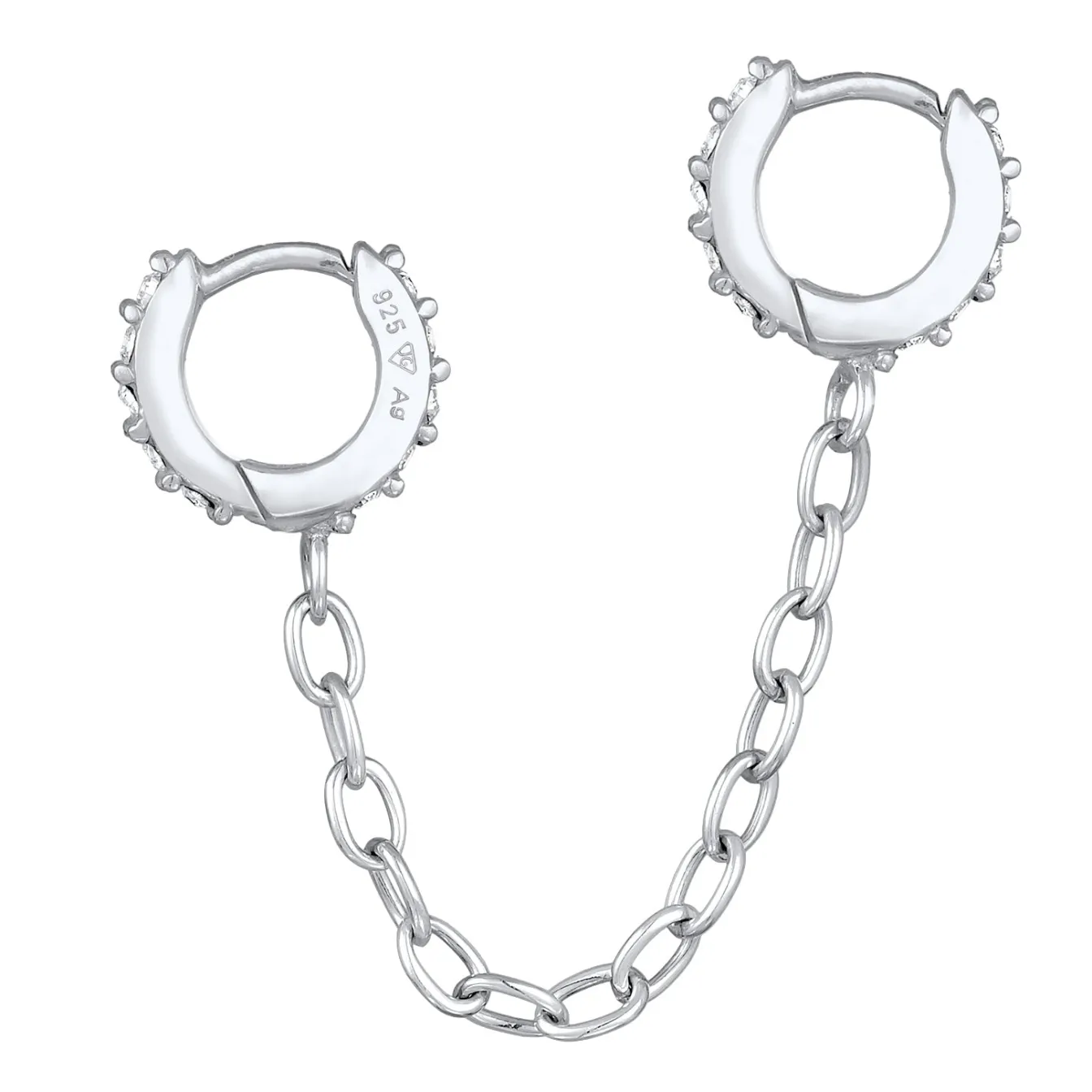 Elli "Creole | Kristall (Weiß)< Ohrringe|Silber
