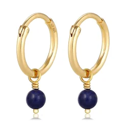 Elli "Creole | Lapis Lazuli ( Blau )< Ohrringe|Vergoldet