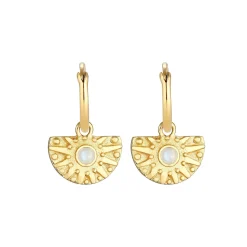 Elli "Creole | Mondstein ( Weiß )< Symbol-schmuck|Ohrringe