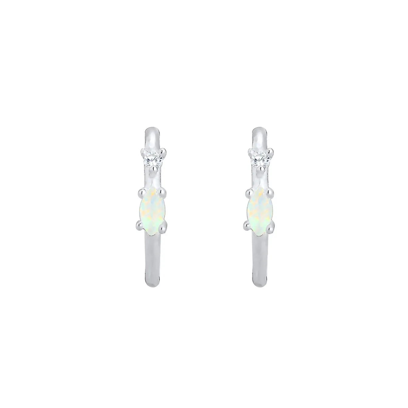 Elli "Creole | Opal ( Weiß )< Silber|Roségold