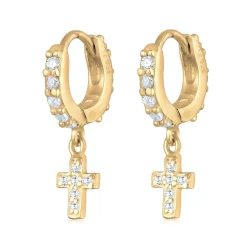 Elli "Creole | Zirkonia ( Weiß )< Symbol-schmuck|Ohrringe