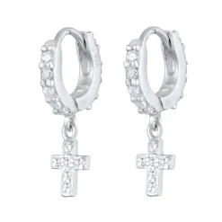 Elli "Creole | Zirkonia ( Weiß )< Symbol-schmuck|Ohrringe