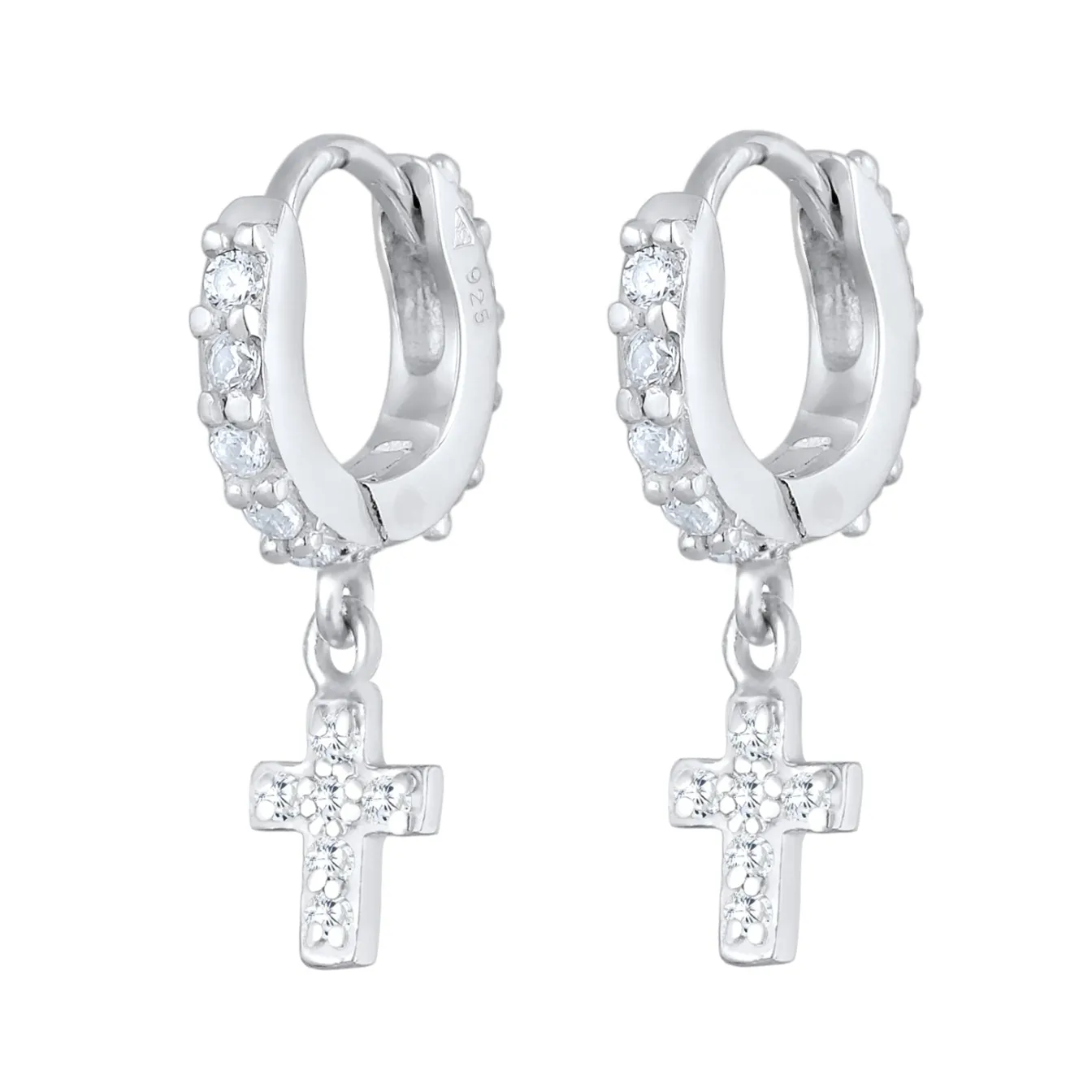 Elli "Creole | Zirkonia ( Weiß )< Symbol-schmuck|Ohrringe