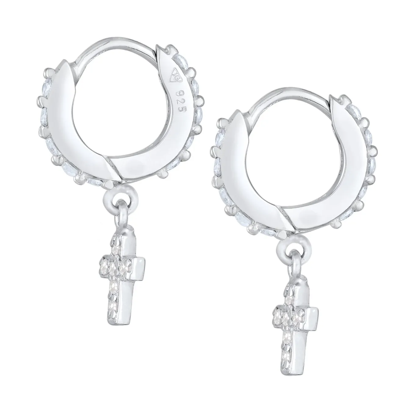 Elli "Creole | Zirkonia ( Weiß )< Symbol-schmuck|Ohrringe