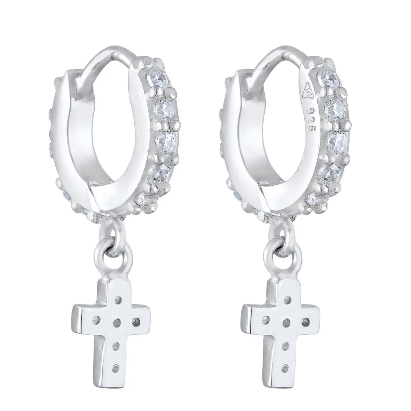 Elli "Creole | Zirkonia ( Weiß )< Symbol-schmuck|Ohrringe