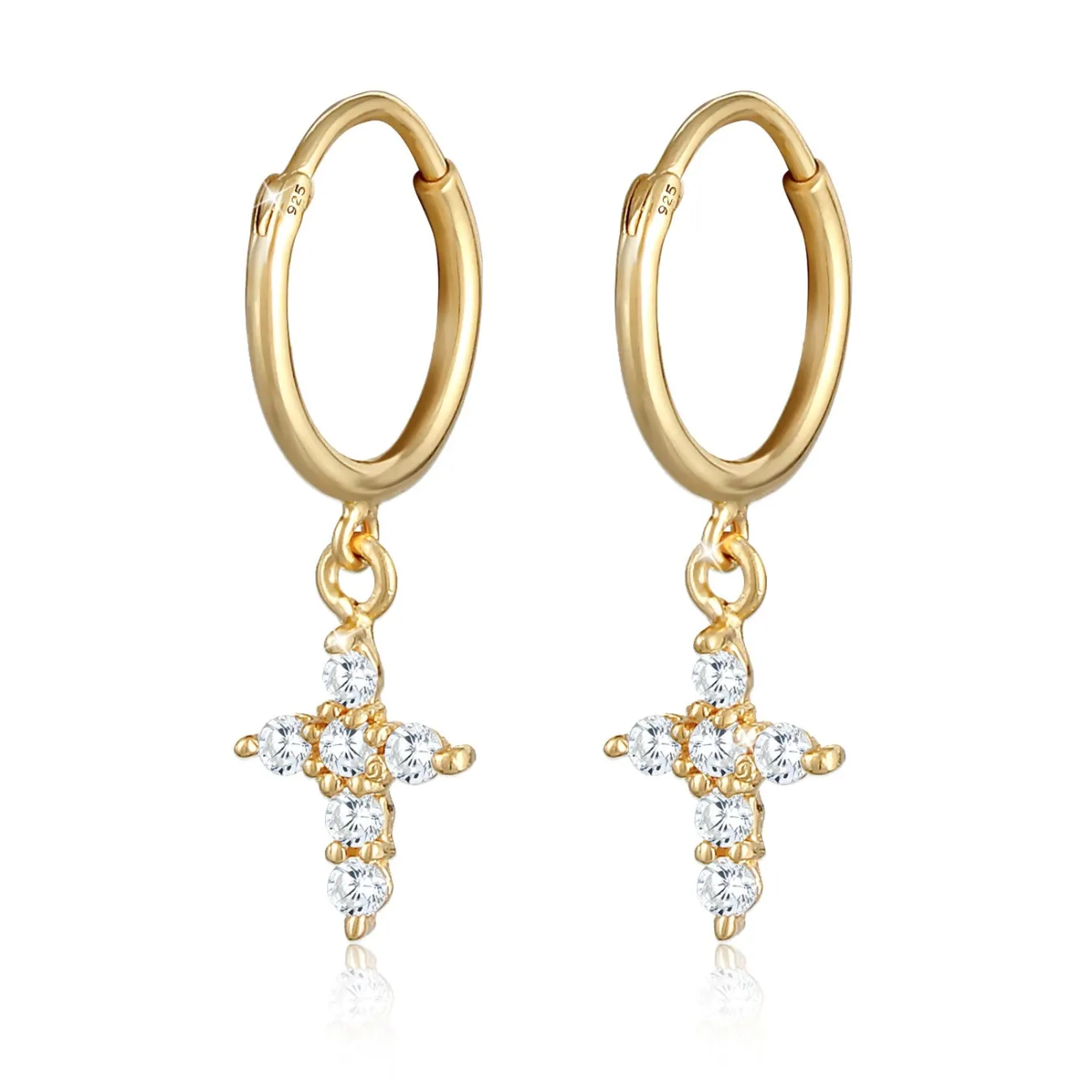 Elli "Creole | Zirkonia ( Weiß )< Symbol-schmuck|Ohrringe