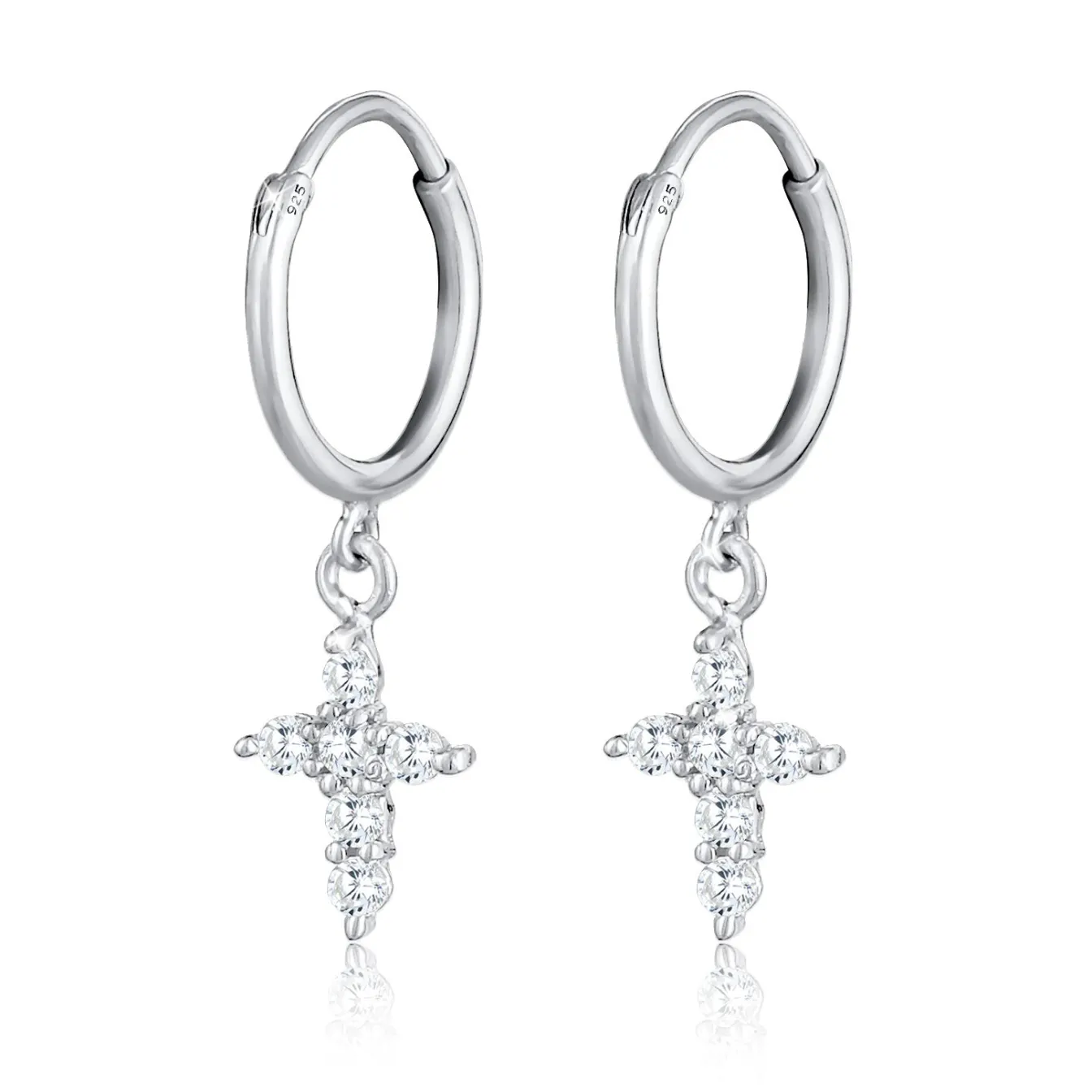 Elli "Creole | Zirkonia ( Weiß )< Symbol-schmuck|Ohrringe
