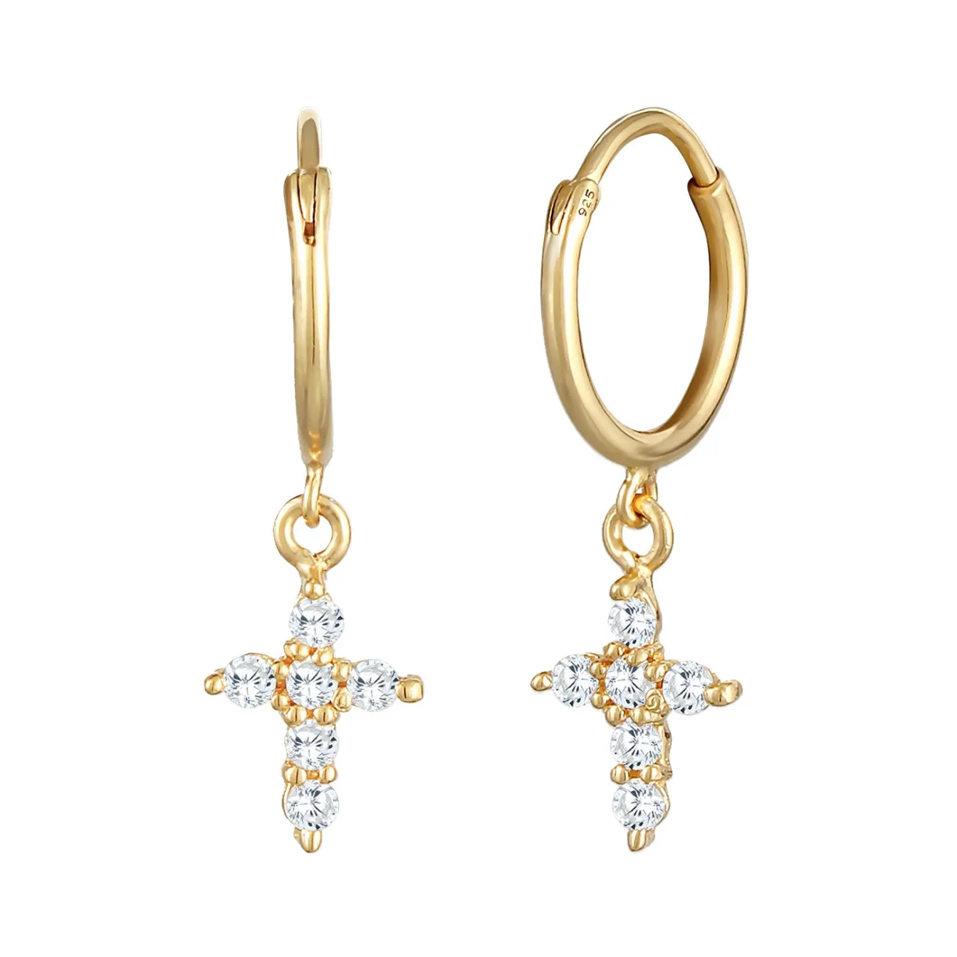 Elli "Creole | Zirkonia ( Weiß )< Symbol-schmuck|Ohrringe