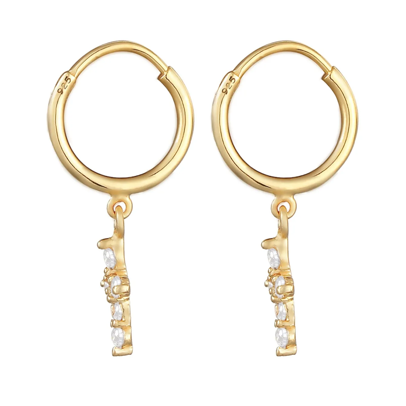 Elli "Creole | Zirkonia ( Weiß )< Symbol-schmuck|Ohrringe