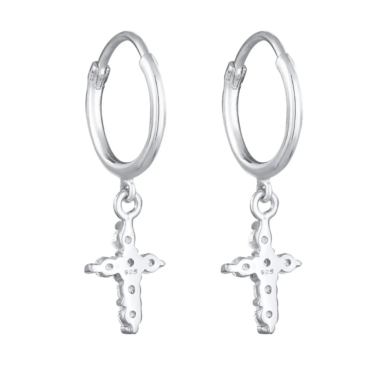 Elli "Creole | Zirkonia ( Weiß )< Symbol-schmuck|Ohrringe