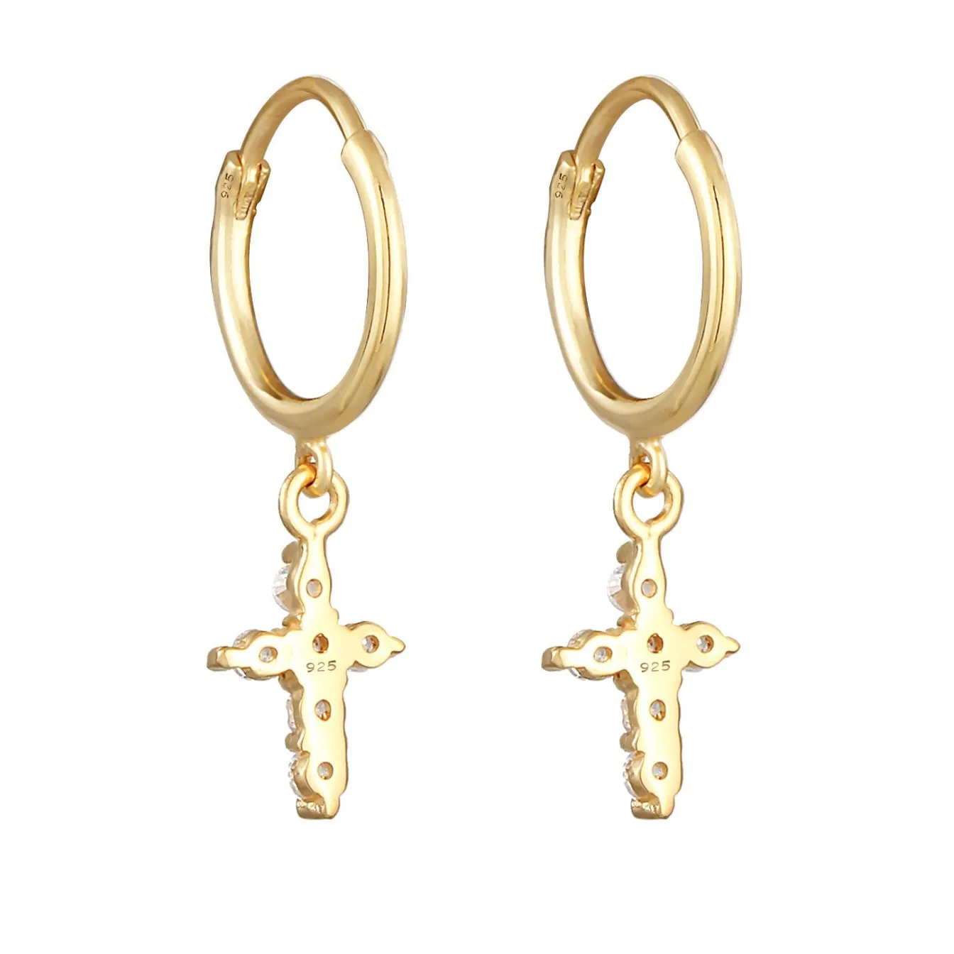 Elli "Creole | Zirkonia ( Weiß )< Symbol-schmuck|Ohrringe