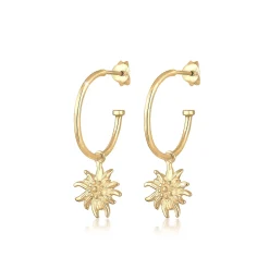 Elli "Creole Edelweiss< Ohrringe|Vergoldet