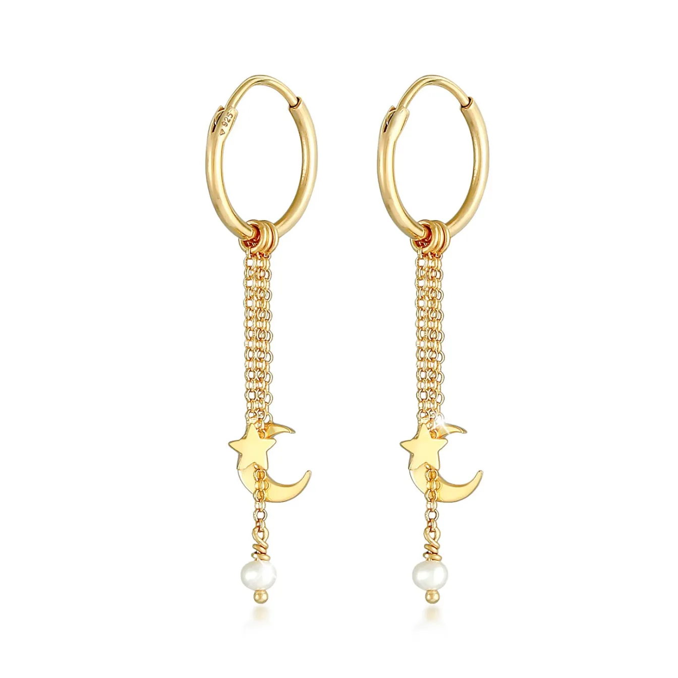 Elli "Creole Halbmond | Süßwasserperle< Symbol-schmuck|Perlen