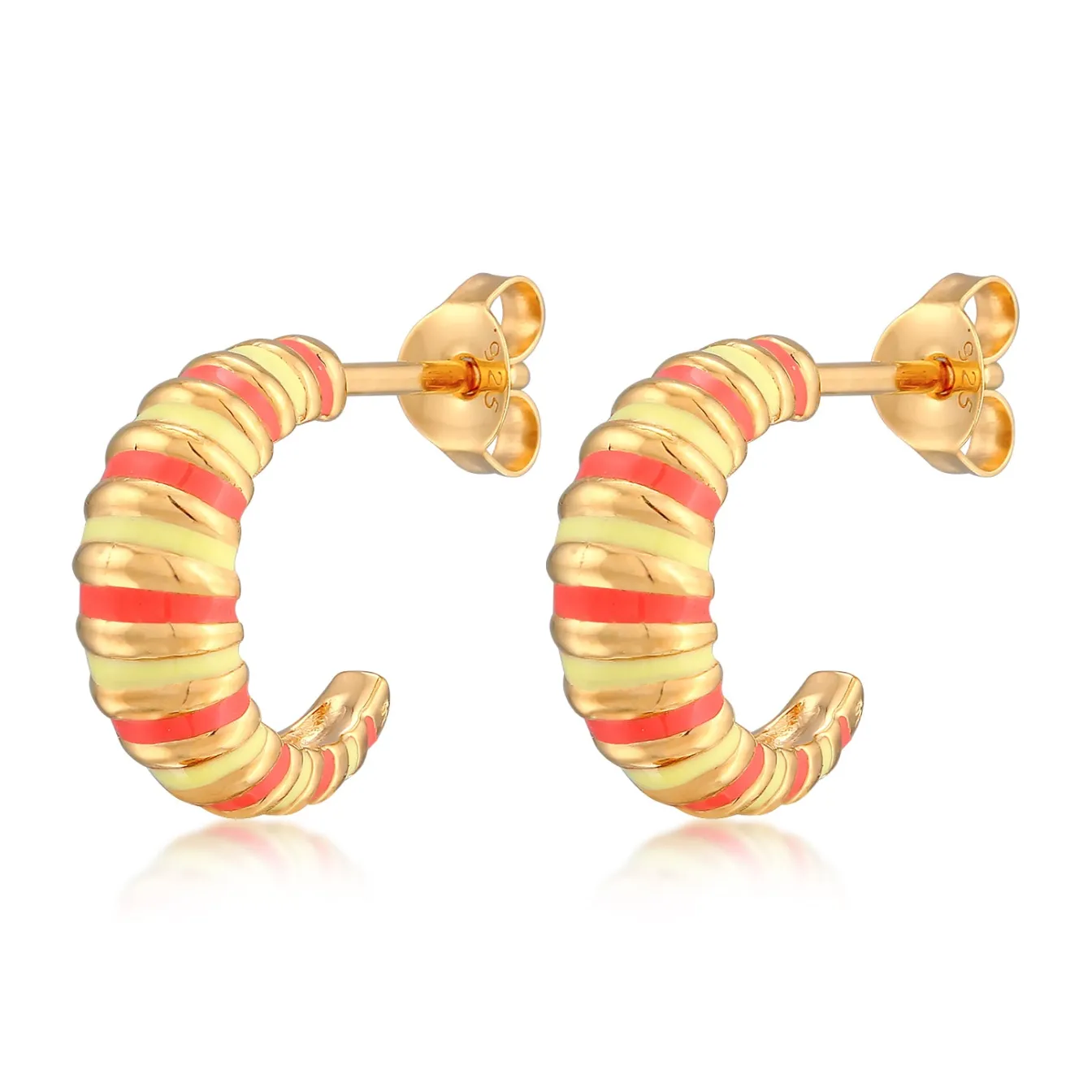 Elli "Creolen | Emaille (Orange)< Ohrringe