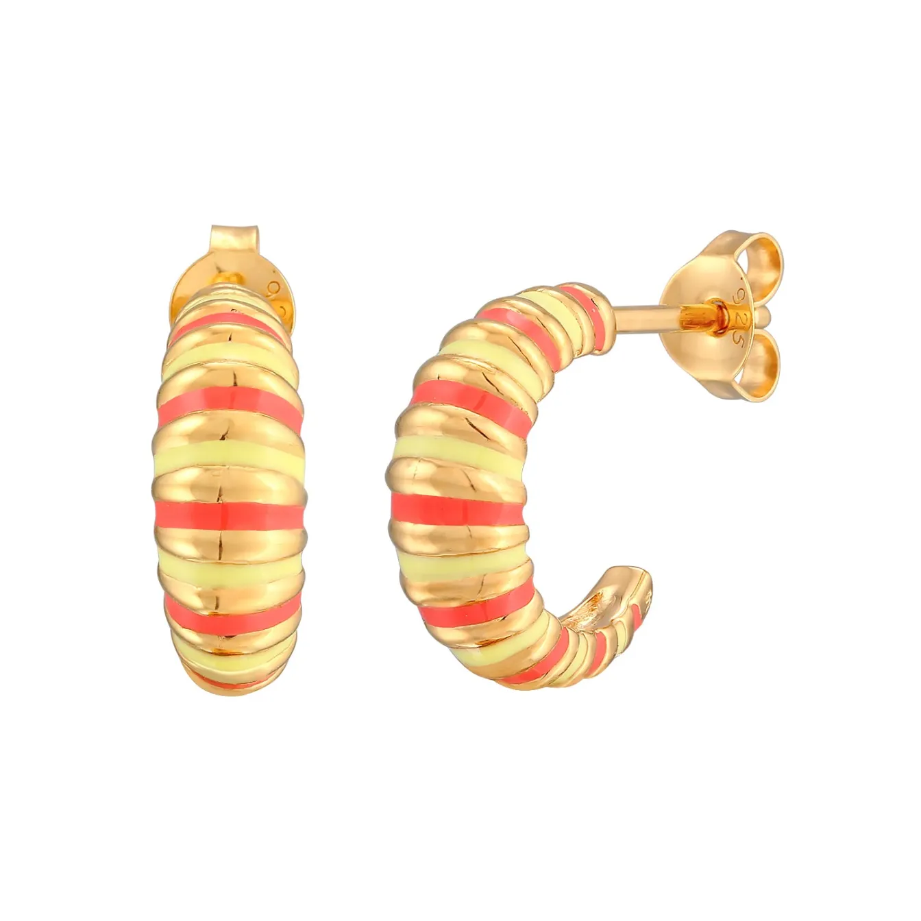 Elli "Creolen | Emaille (Orange)< Ohrringe