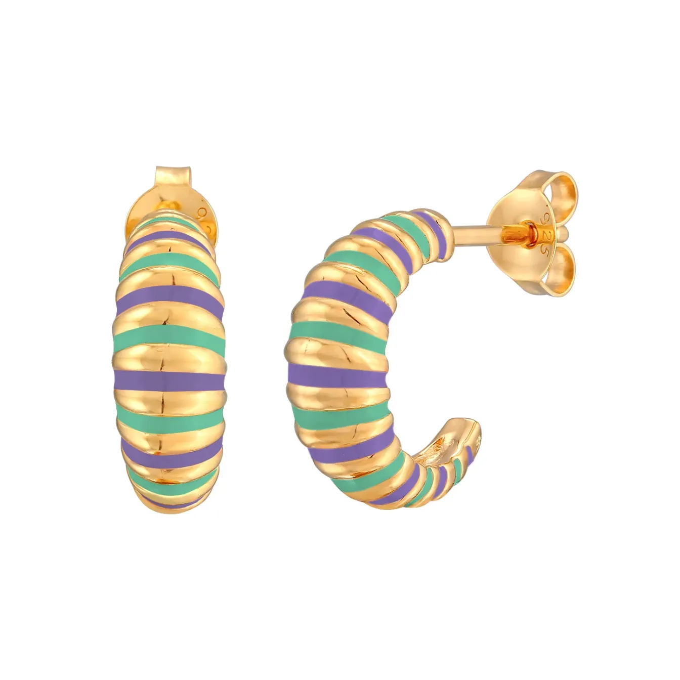 Elli "Creolen | Emaille (Orange)< Ohrringe