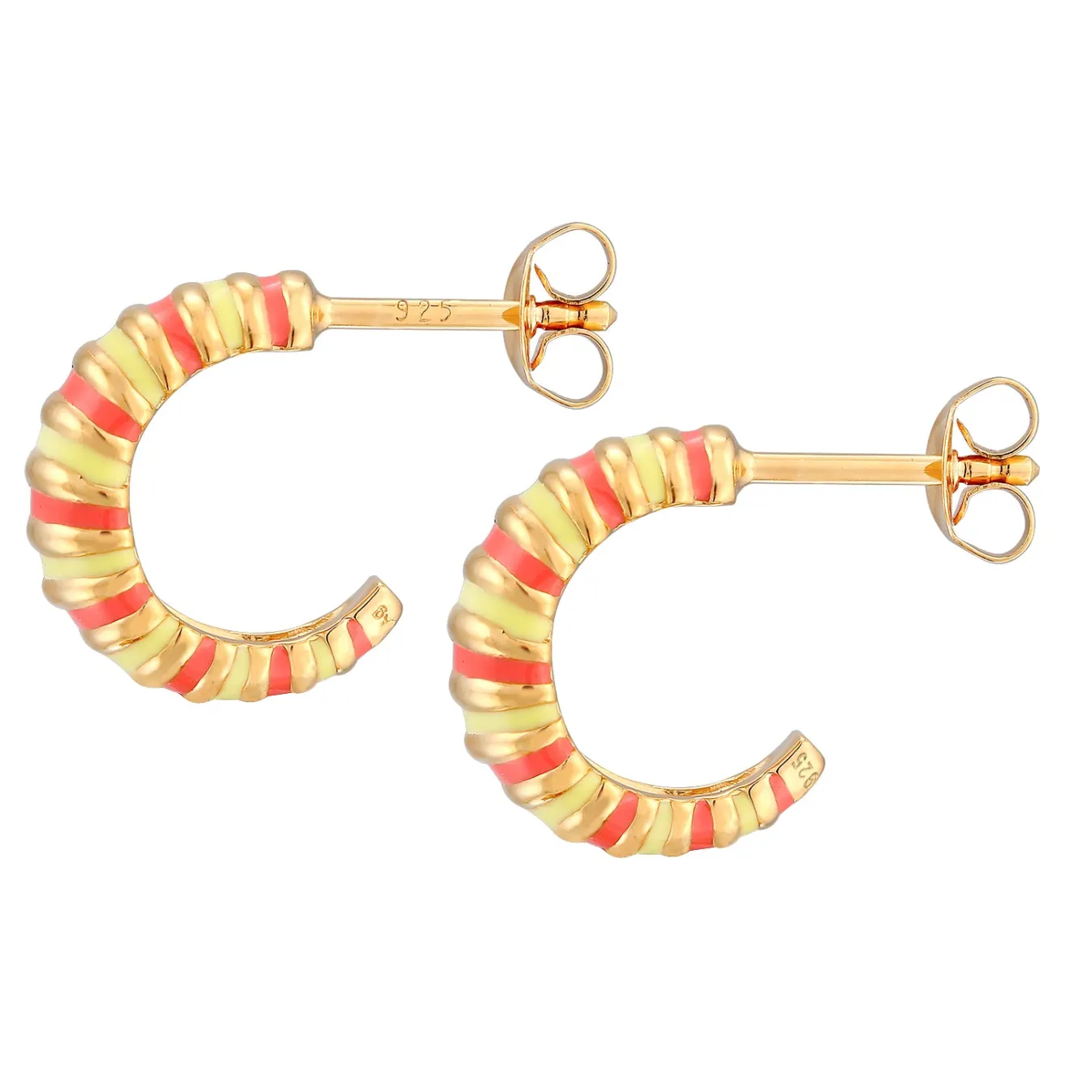 Elli "Creolen | Emaille (Orange)< Ohrringe