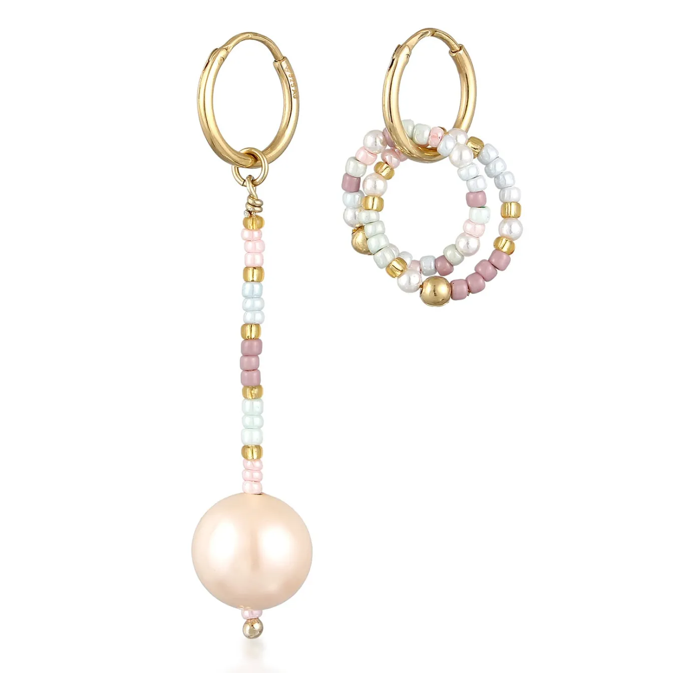 Elli "Creolen | Glas & Muschelkernperle< Perlen|Ohrringe