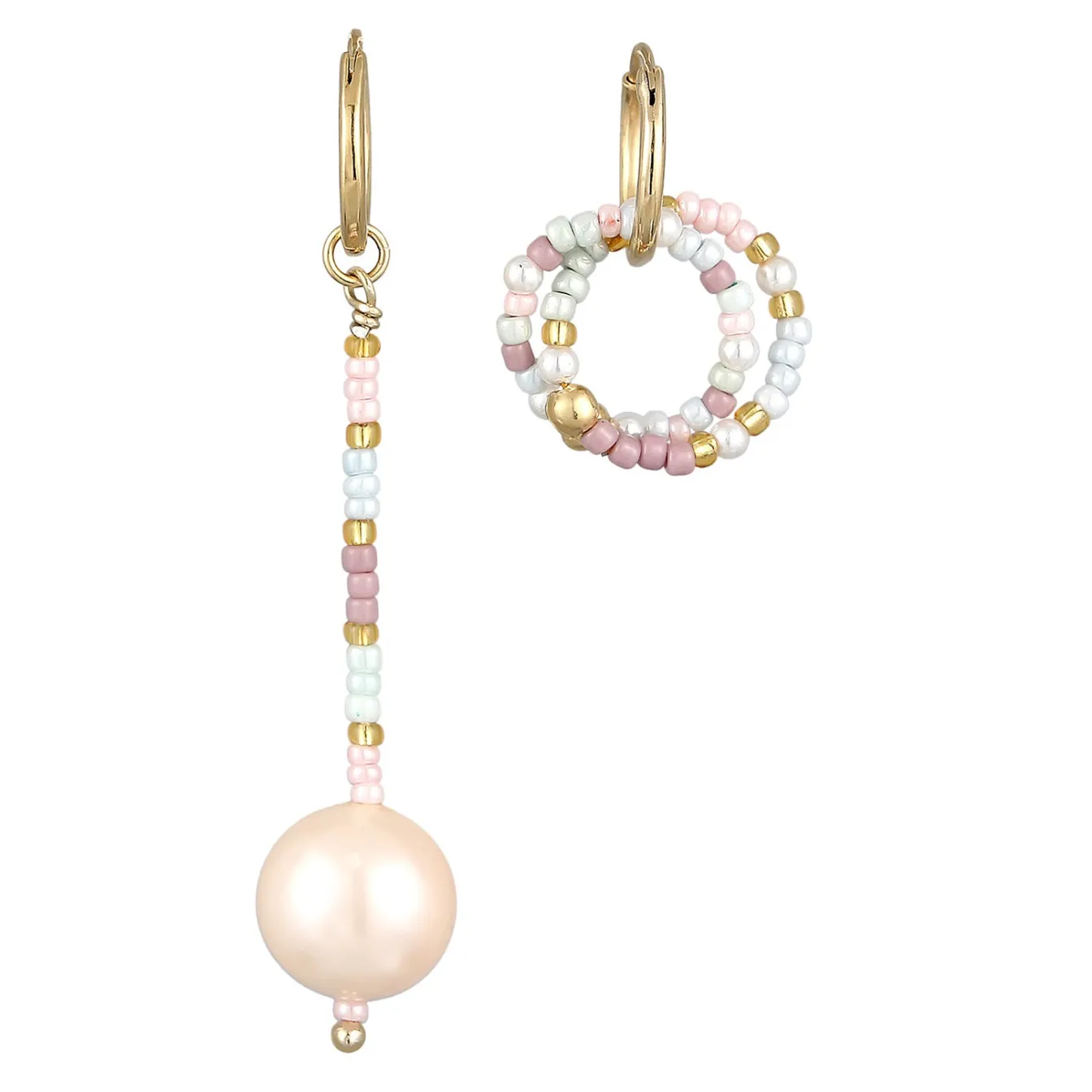 Elli "Creolen | Glas & Muschelkernperle< Perlen|Ohrringe