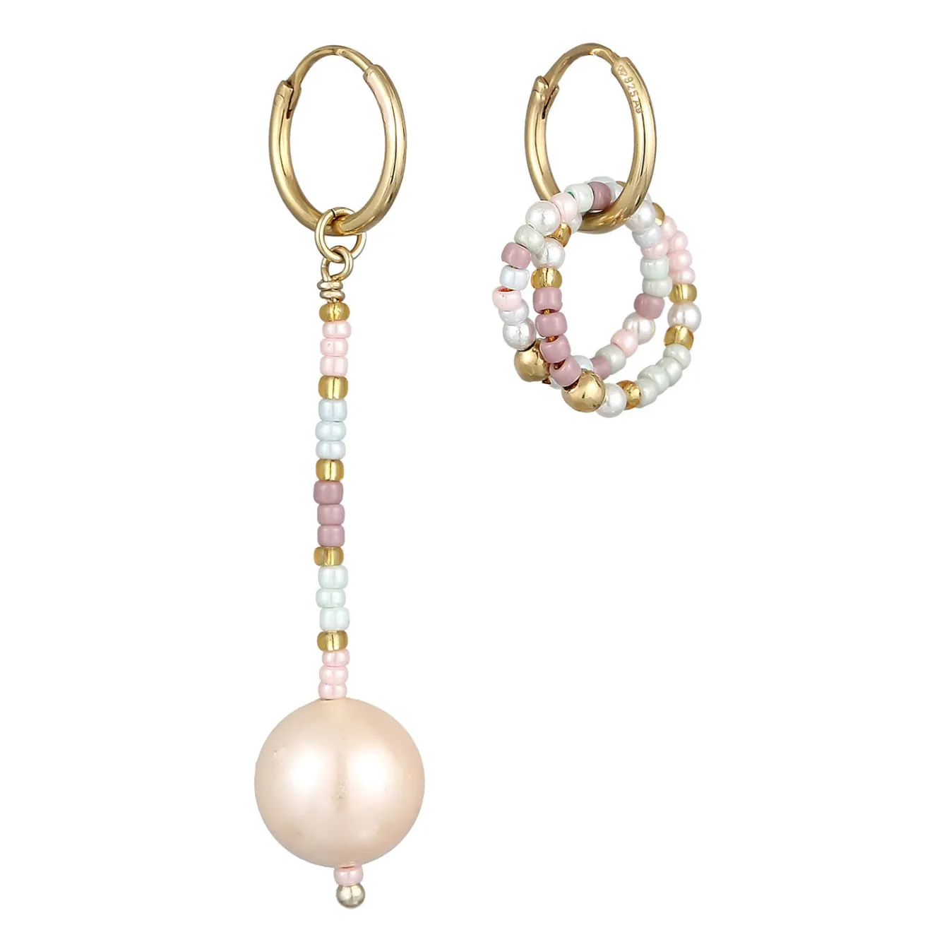 Elli "Creolen | Glas & Muschelkernperle< Perlen|Ohrringe