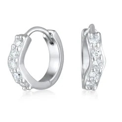 Elli "Creolen | Laborgezüchteter Diamant (Weiß, 0.07 ct.)< Vergoldet|Diamanten