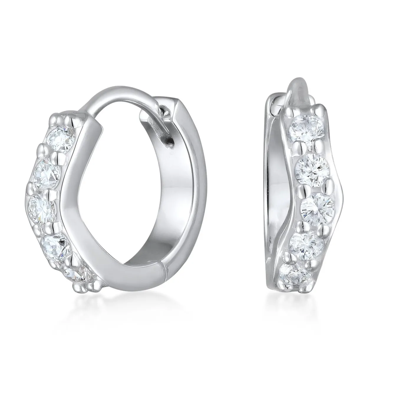 Elli "Creolen | Laborgezüchteter Diamant (Weiß, 0.07 ct.)< Vergoldet|Diamanten