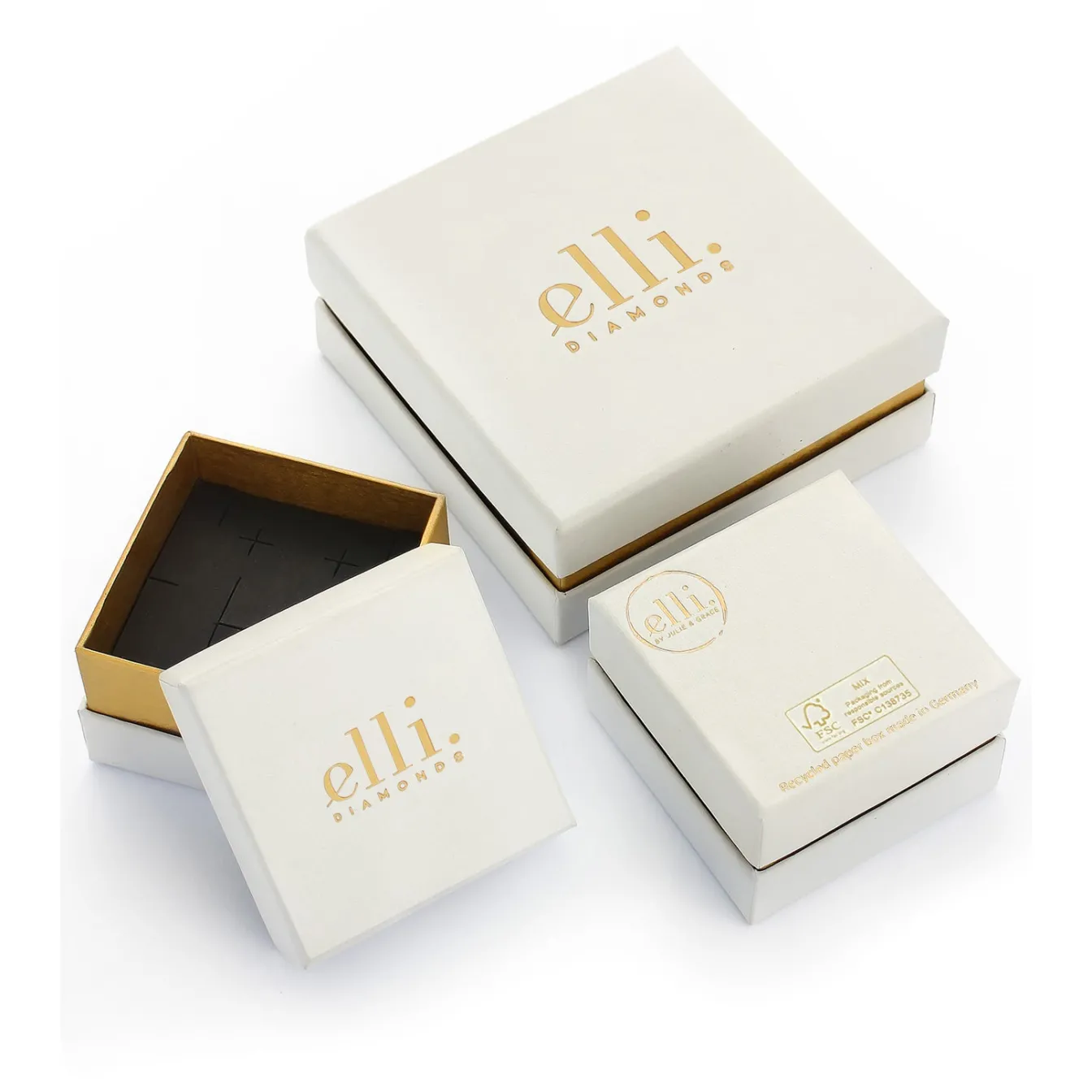 Elli "Creolen | Laborgezüchteter Diamant (Weiß, 0.07 ct.)< Vergoldet|Diamanten