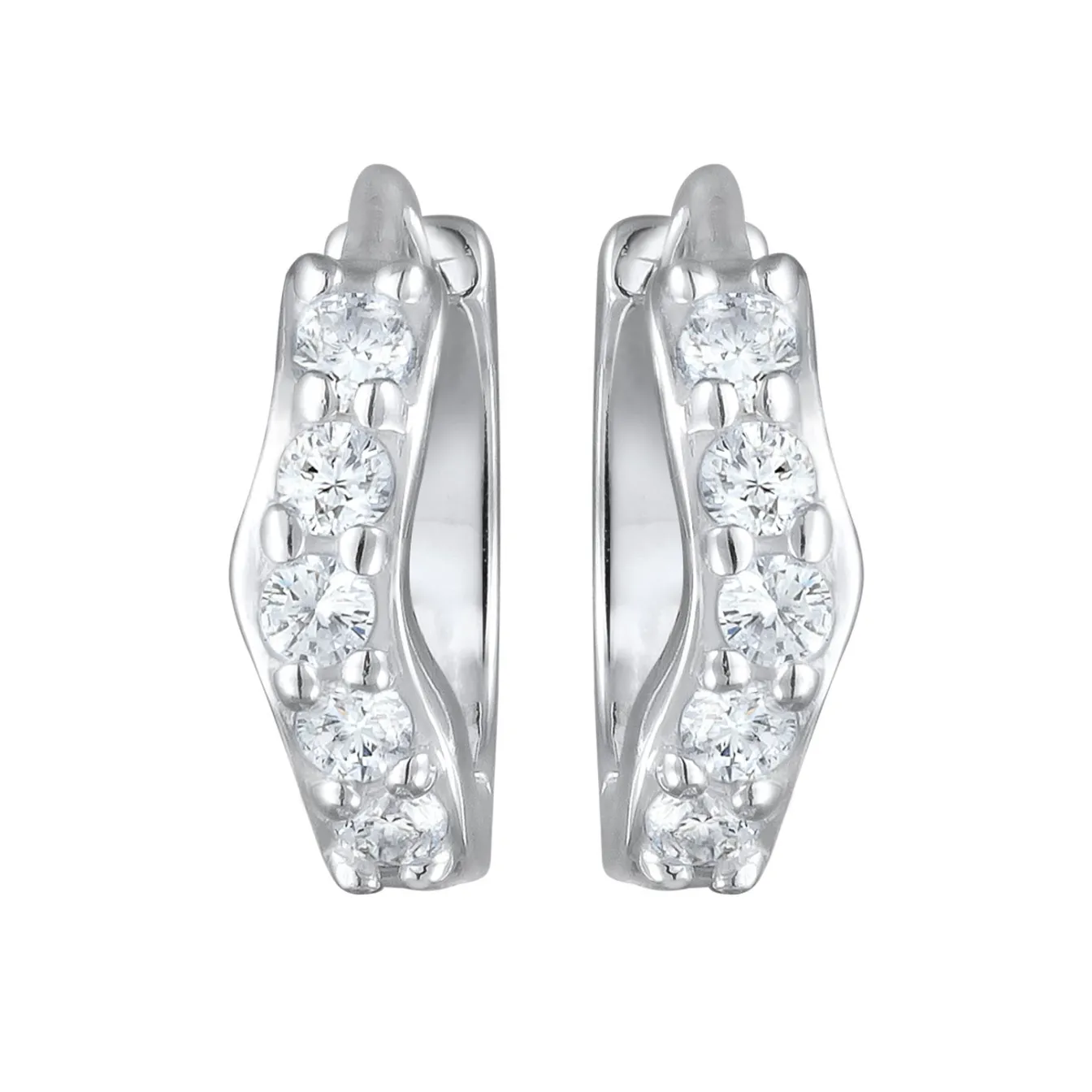Elli "Creolen | Laborgezüchteter Diamant (Weiß, 0.07 ct.)< Vergoldet|Diamanten