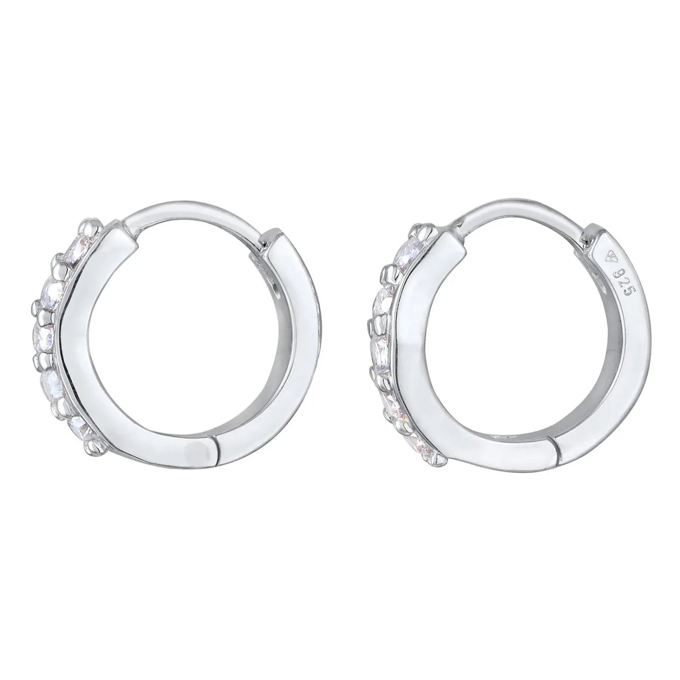 Elli "Creolen | Laborgezüchteter Diamant (Weiß, 0.07 ct.)< Vergoldet|Diamanten