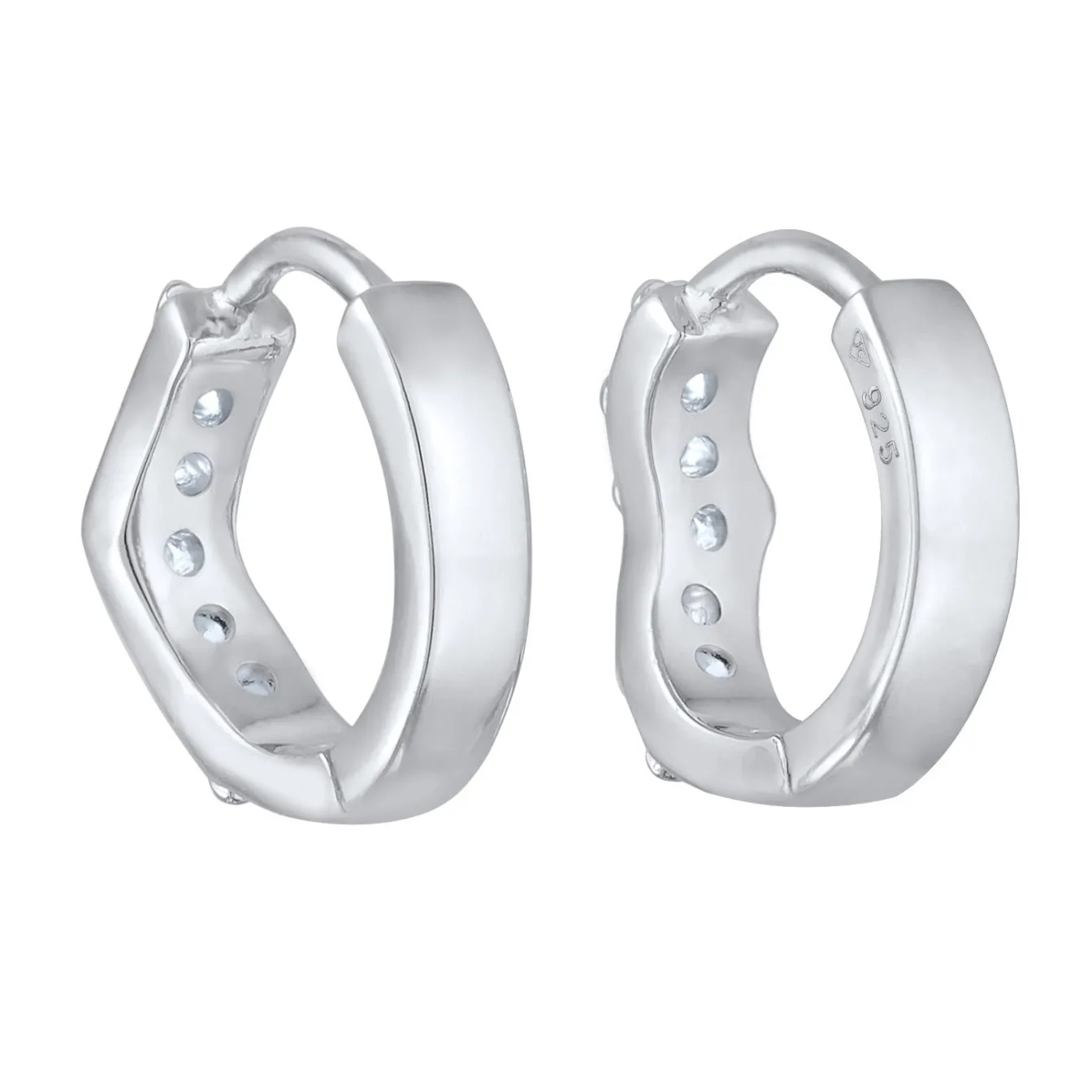 Elli "Creolen | Laborgezüchteter Diamant (Weiß, 0.07 ct.)< Vergoldet|Diamanten