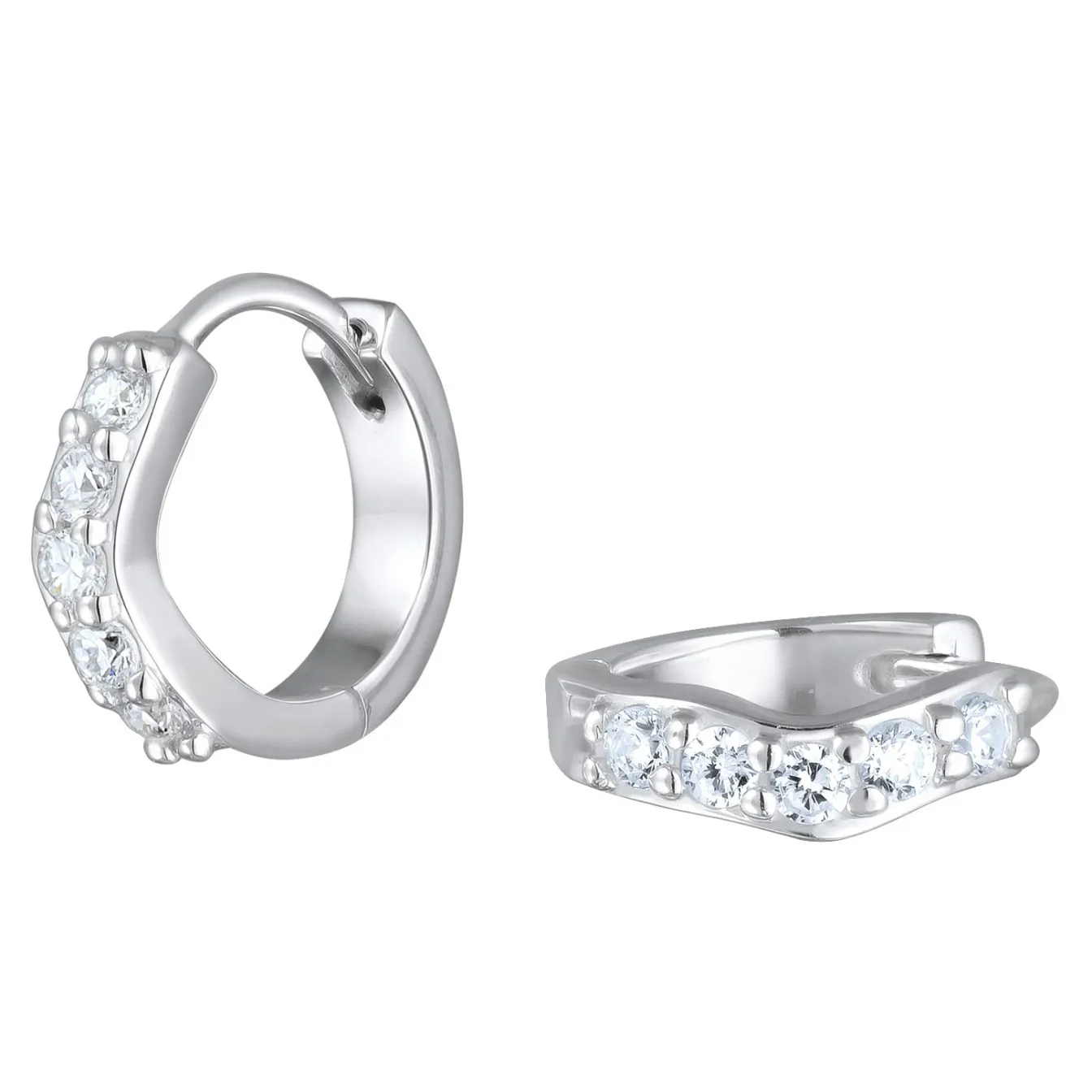 Elli "Creolen | Laborgezüchteter Diamant (Weiß, 0.07 ct.)< Vergoldet|Diamanten