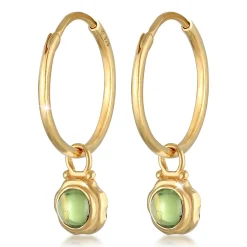 Elli "Creolen | Peridot (grün)< Ohrringe|Vergoldet