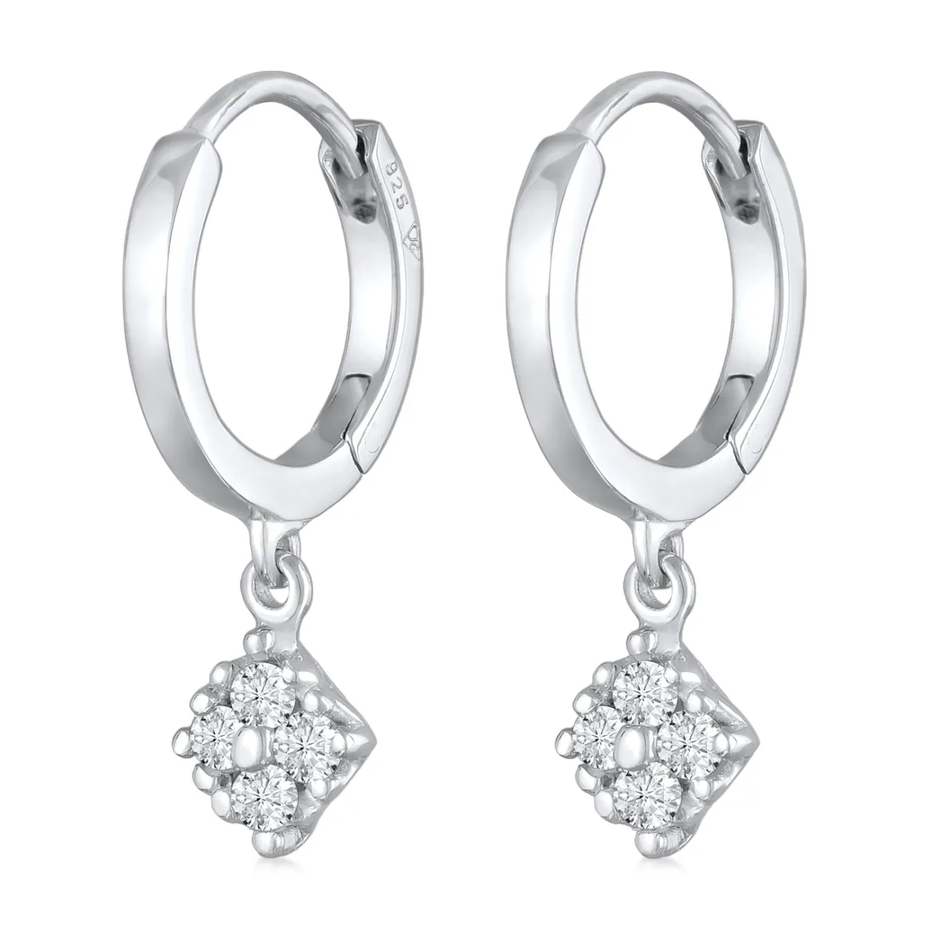 Elli "Creolen Anhänger | Laborgezüchteter Diamant (Weiß, 0.056 ct.)< Vergoldet|Diamanten