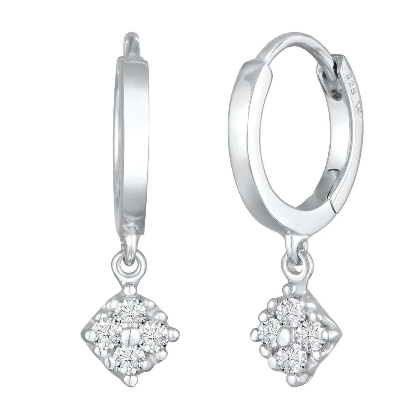 Elli "Creolen Anhänger | Laborgezüchteter Diamant (Weiß, 0.056 ct.)< Vergoldet|Diamanten