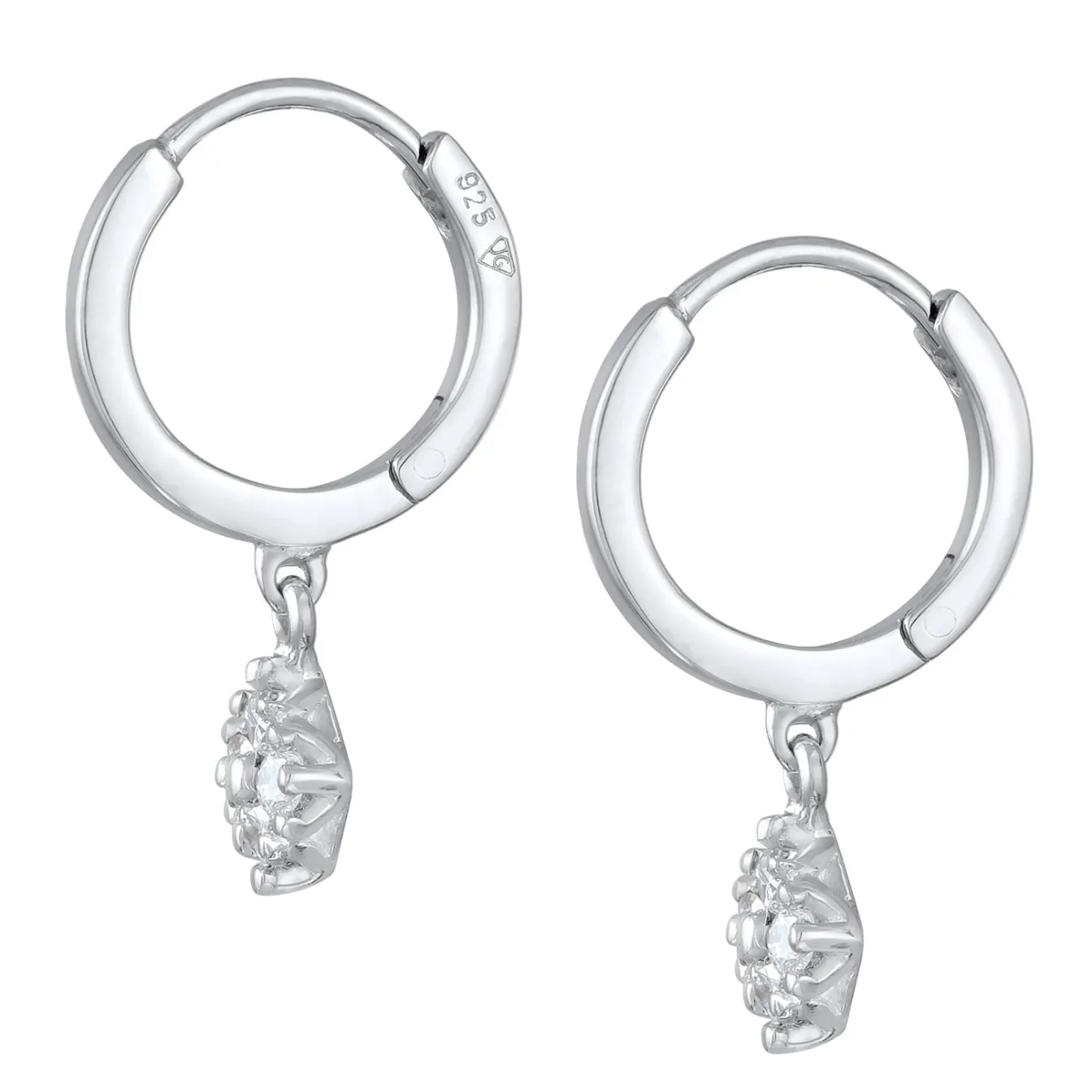 Elli "Creolen Anhänger | Laborgezüchteter Diamant (Weiß, 0.056 ct.)< Vergoldet|Diamanten