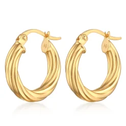 Elli "Creolen Chunky Twisted< Vergoldet|Ohrringe