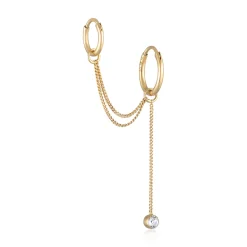 Elli "Creolen Ear Chain | Kristall (Weiß)< Ohrringe|Silber