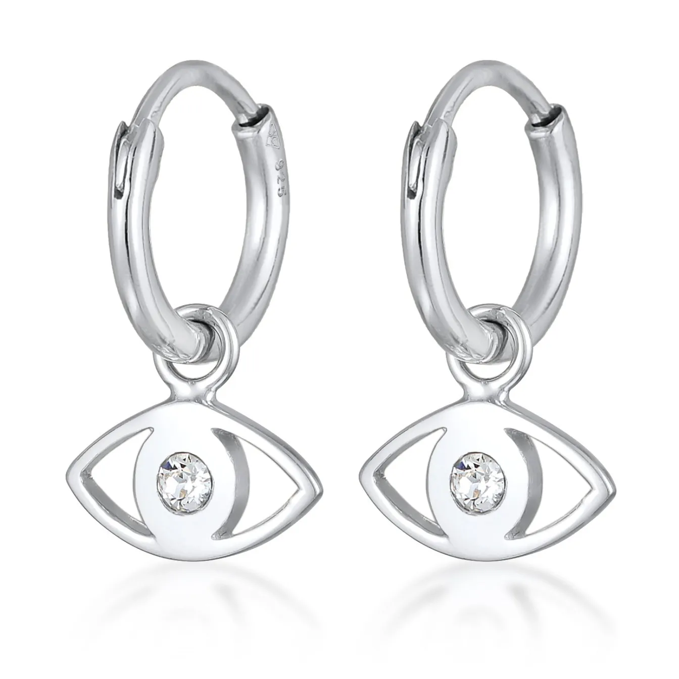 Elli "Creolen Evil Eye Anhänger | Kristall (Weiß)< Symbol-schmuck|Letzte Chance