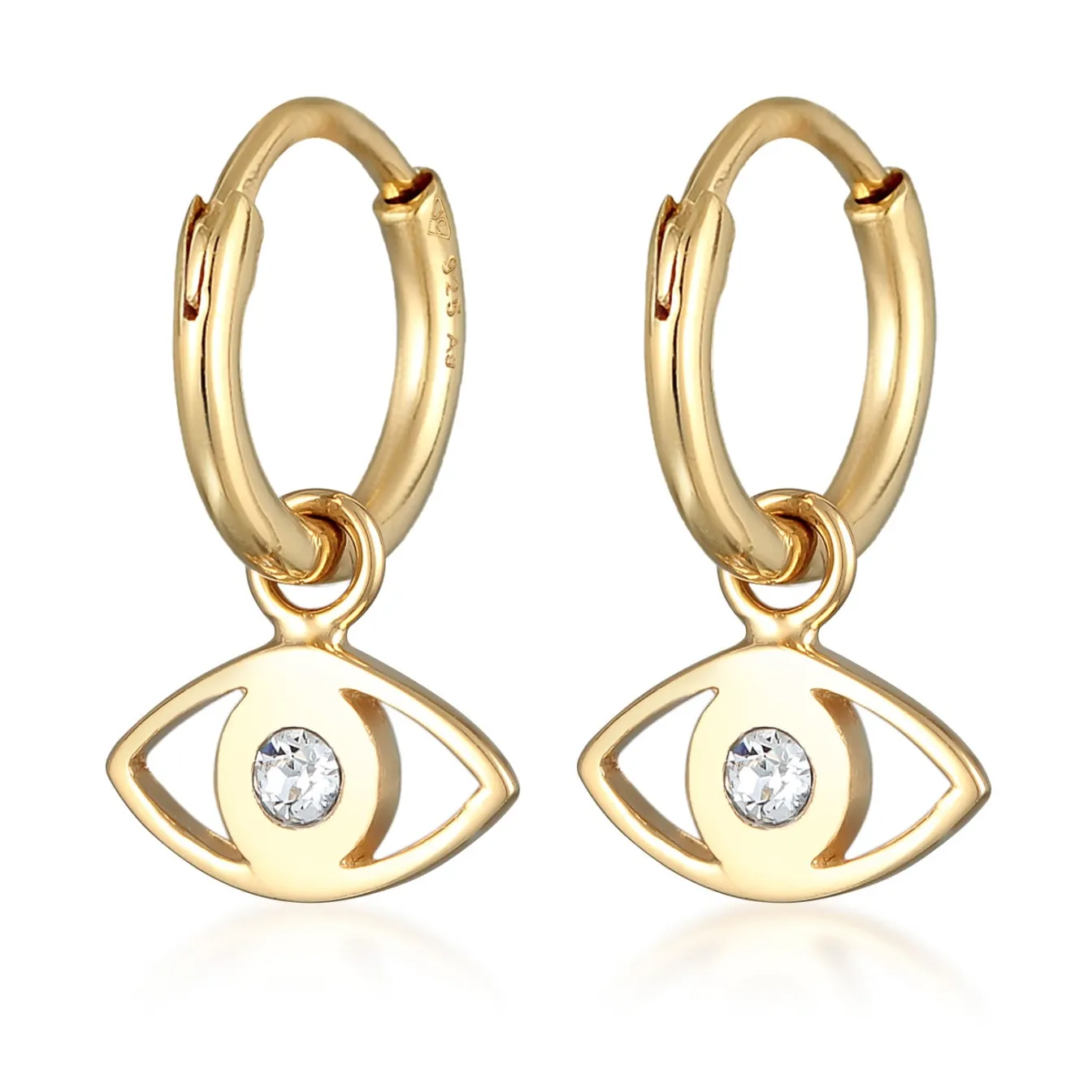 Elli "Creolen Evil Eye Anhänger | Kristall (Weiß)< Symbol-schmuck|Letzte Chance