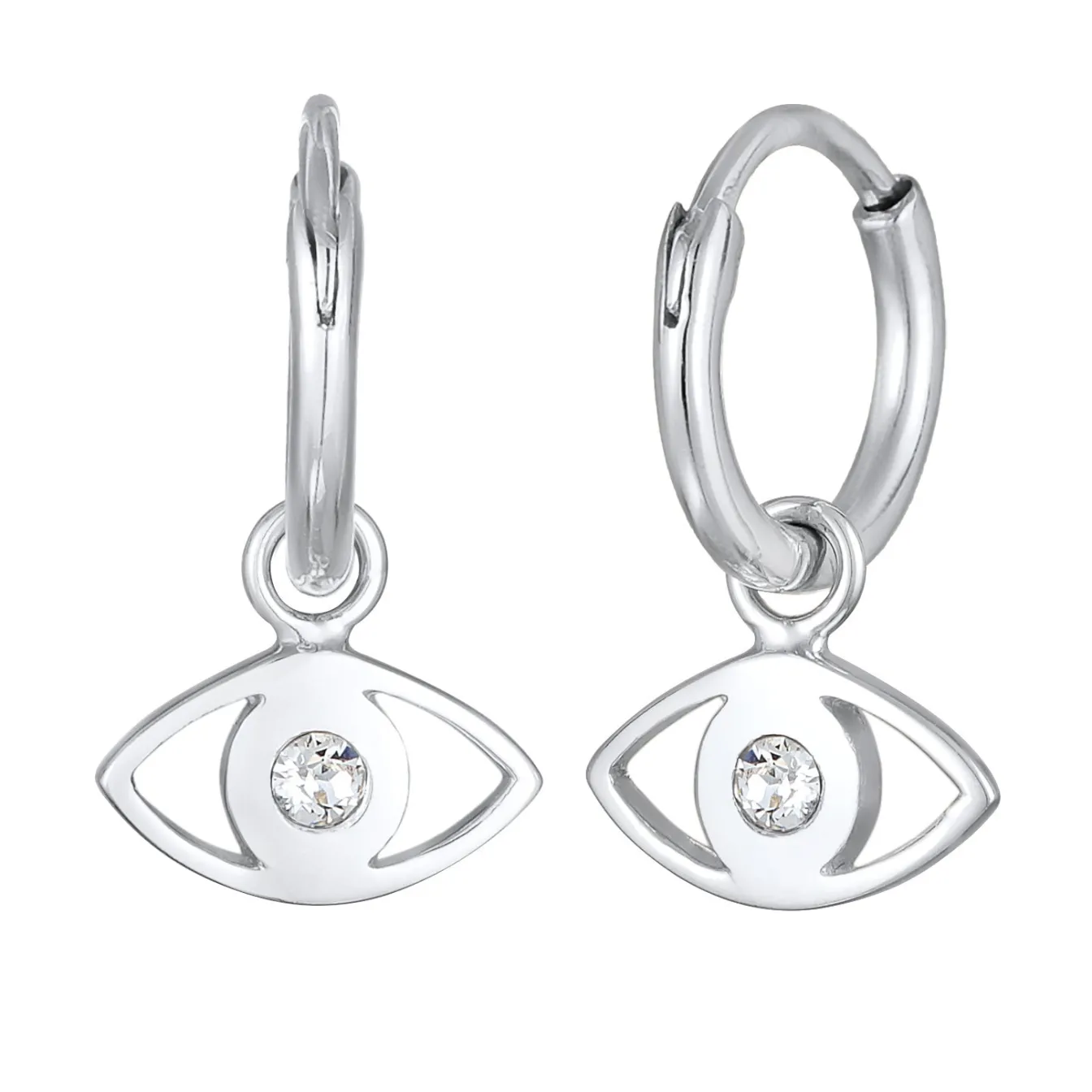 Elli "Creolen Evil Eye Anhänger | Kristall (Weiß)< Symbol-schmuck|Letzte Chance