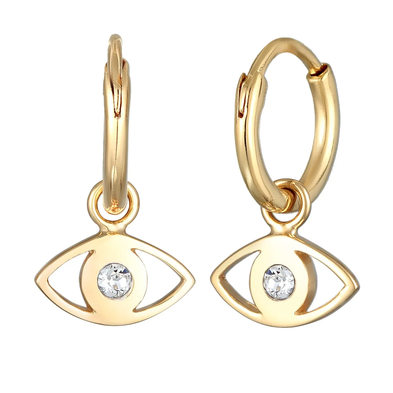 Elli "Creolen Evil Eye Anhänger | Kristall (Weiß)< Symbol-schmuck|Letzte Chance