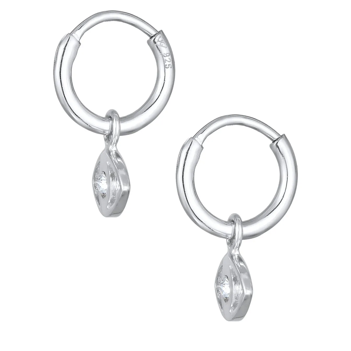 Elli "Creolen Evil Eye Anhänger | Kristall (Weiß)< Symbol-schmuck|Letzte Chance