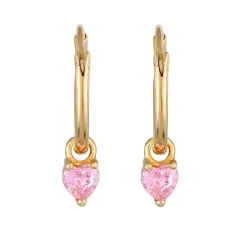Elli "Creolen Herz | Zirkonia (Rosa)< Symbol-schmuck|Herz-schmuck