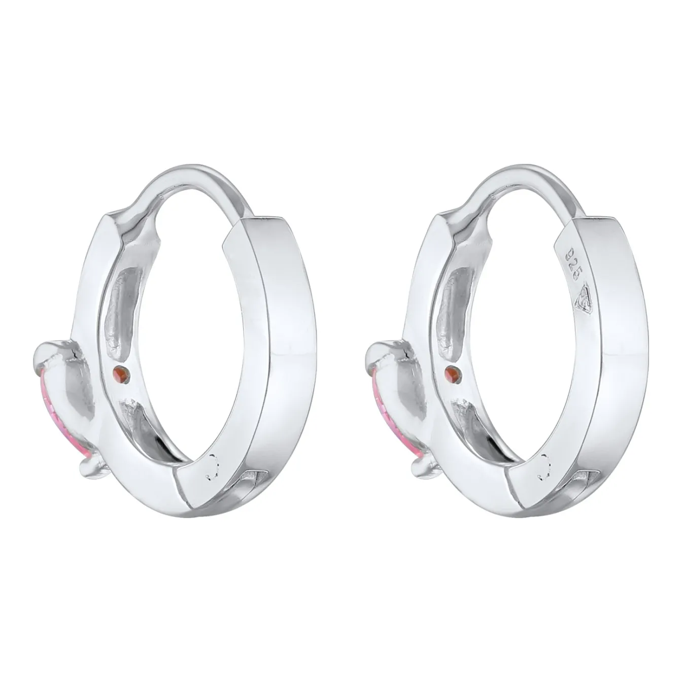 Elli "Creolen Herz | Zirkonia (Rosa)<Kinder Symbol-schmuck|Herz-schmuck