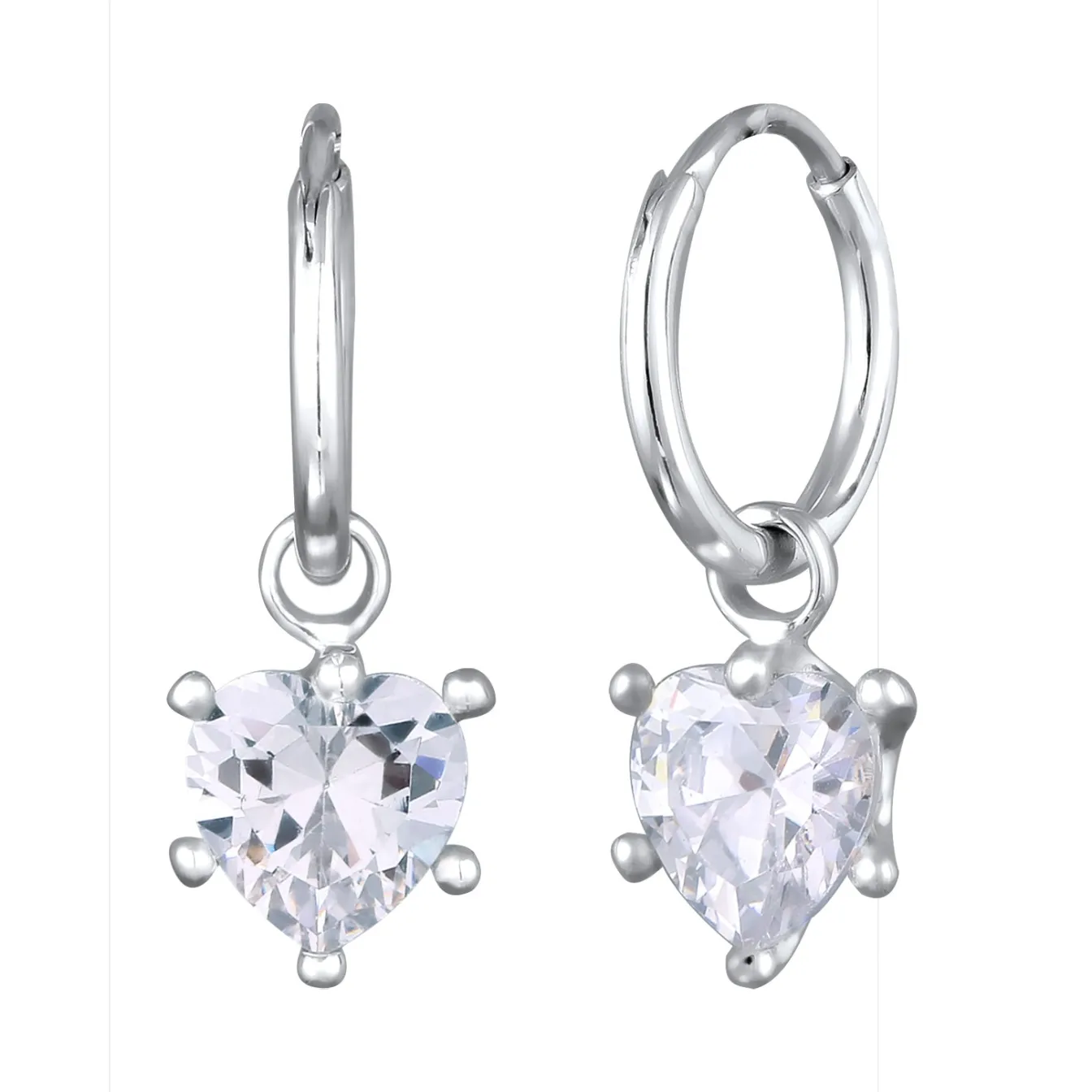 Elli "Creolen Herz | Zirkonia (Weiß)< Vergoldet|Symbol-schmuck