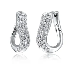 Elli "Creolen Organic | Zirkonia (Weiß)< Ohrringe|Silber