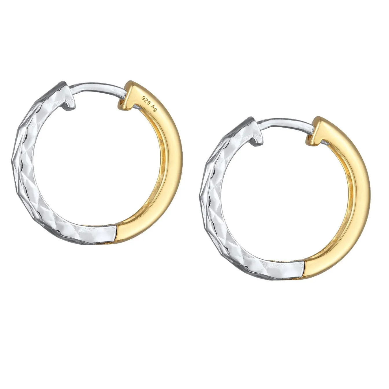Elli "Creolen Organic Bicolor< Vergoldet|Ohrringe