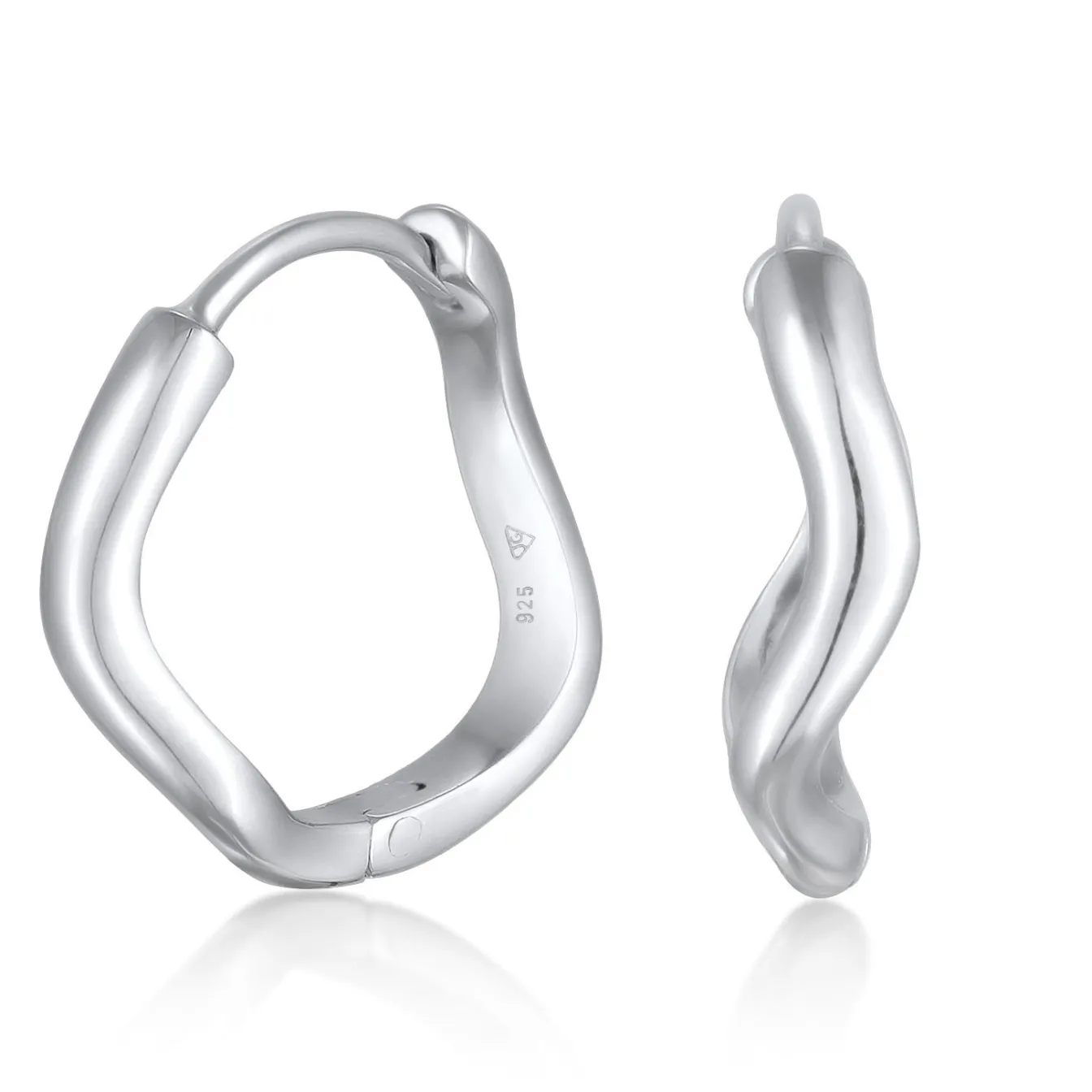 Elli "Creolen Organic Welle< Vergoldet|Ohrringe